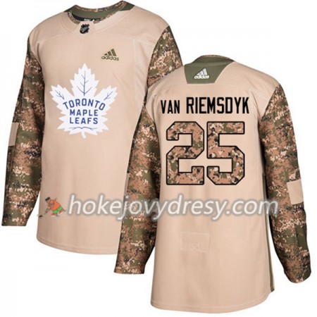 Pánské Hokejový Dres Toronto Maple Leafs James Van Riemsdyk 25 Adidas 2017-2018 Camo Veterans Day Practice Authentic